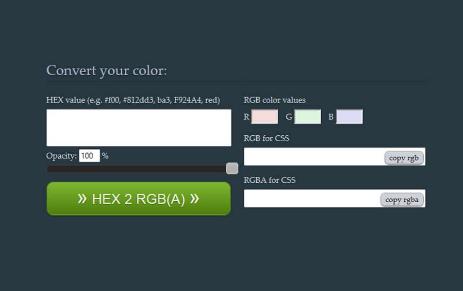 Devoth‘s HEX 2 RGBA Color Calculator