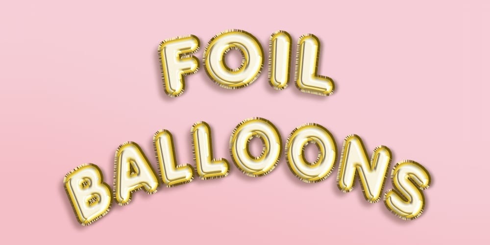 Foil Balloon Text Effect PSD