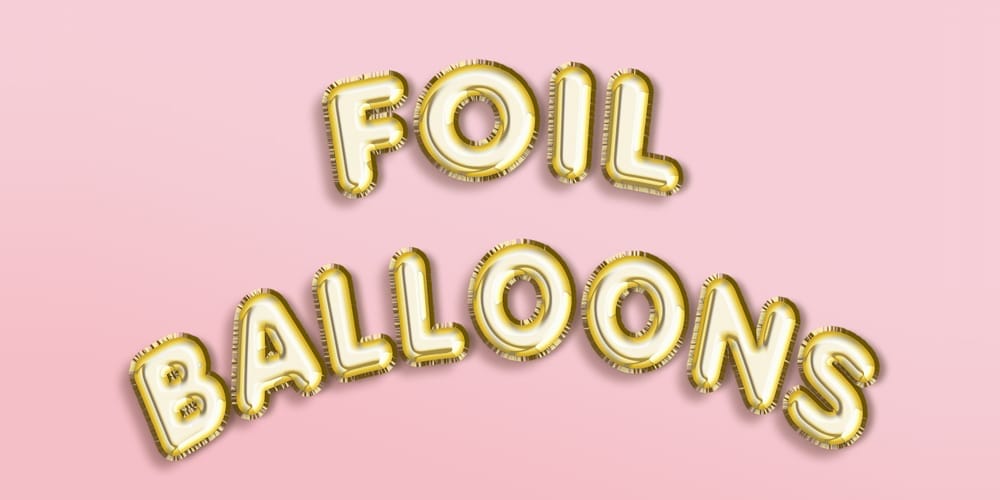 Latest Free Photoshop Text Styles & Effects 129 Foil Balloon Text Effect PSD
