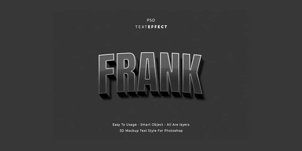 Latest Free Photoshop Text Styles & Effects 79 Frank Text Effect