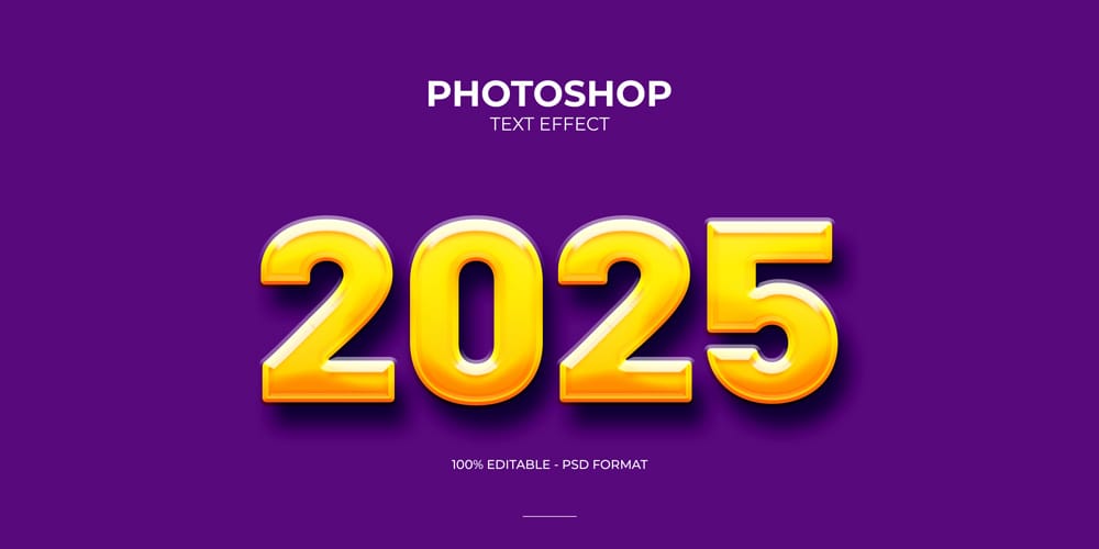 Free 2025 Photoshop Text Effect PSD