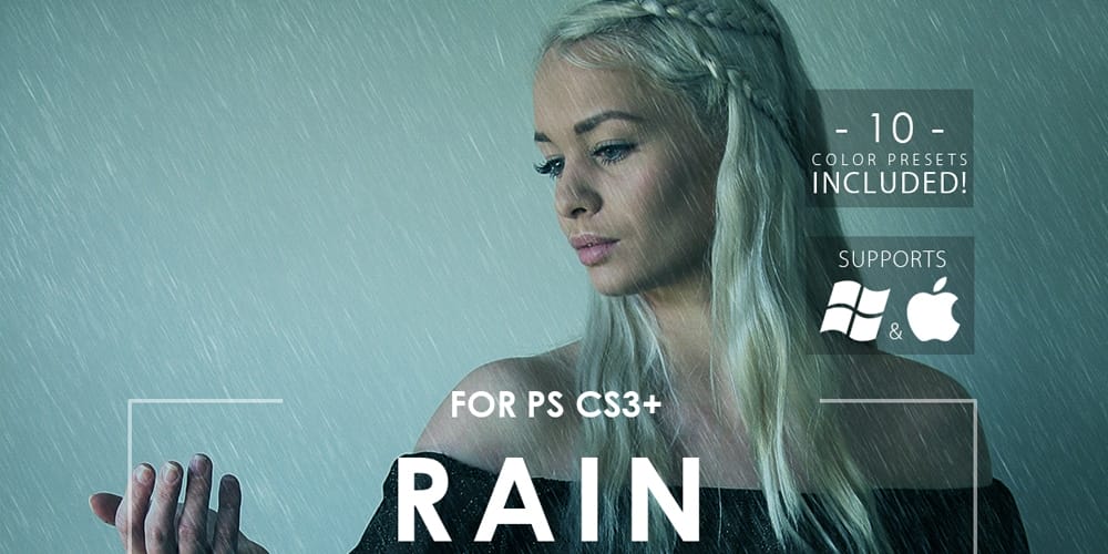 Free Rain Photoshop Action