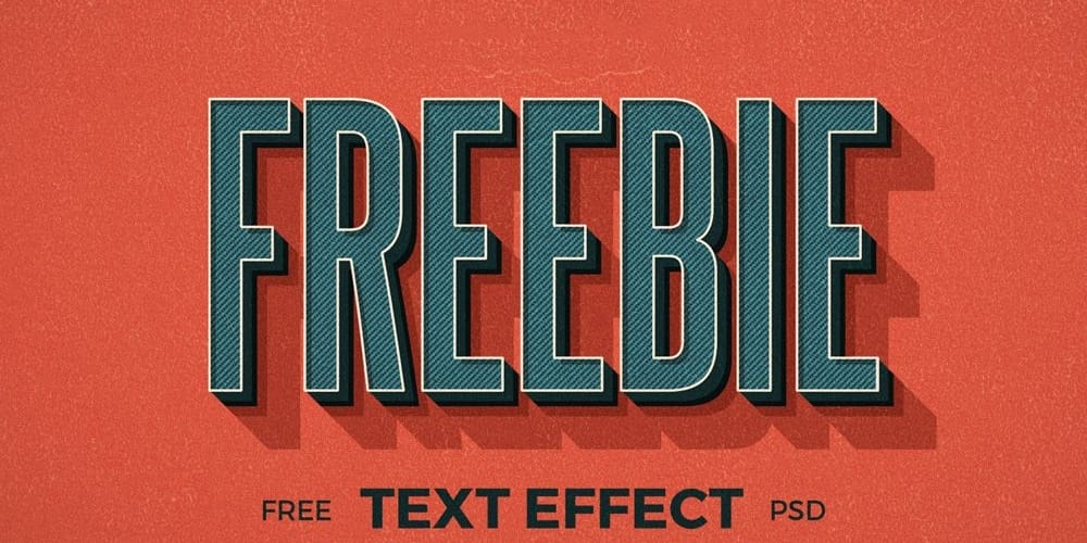 Free Retro Text Effect PSD