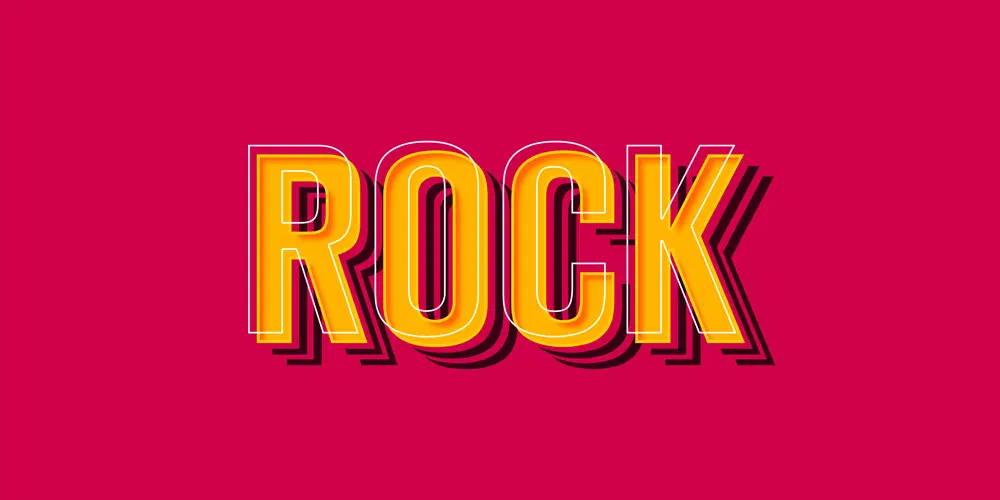 Free Rock Photoshop Text Effect PSD