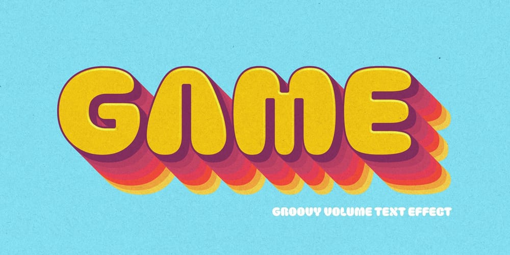 Free Volume Game Text Effect PSD