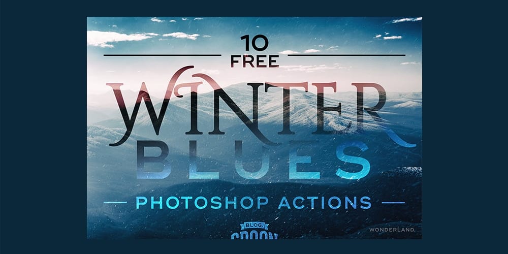 Free Winter Blues Photo Effect Actions for Adobe Photoshop