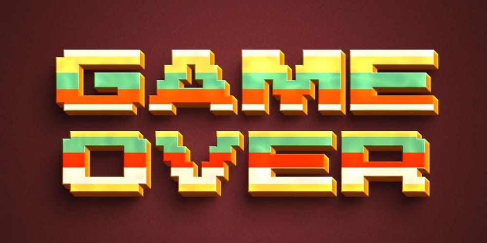 Game Pixel 3D Text Effect