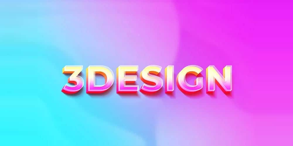 Glossy 3D Text Effect PSD