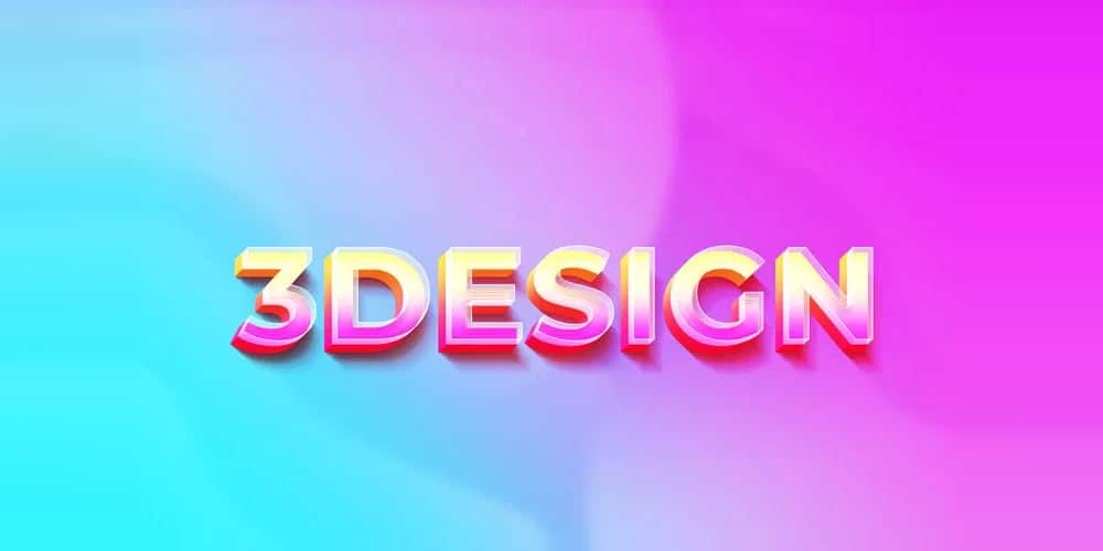 Latest Free Photoshop Text Styles & Effects 182 Glossy 3D Text Effect PSD