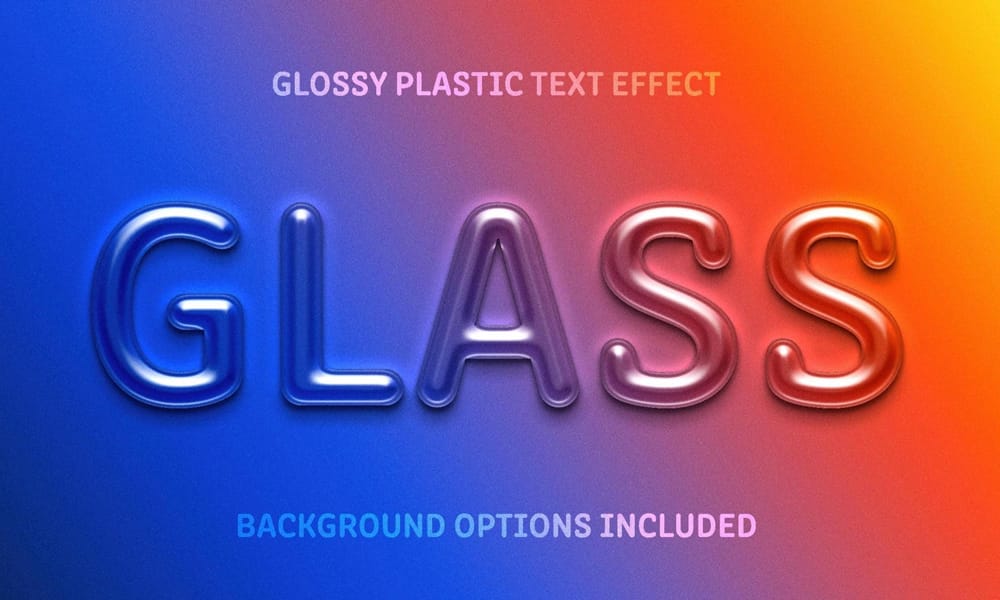 Glossy Plastic Text Effect PSD