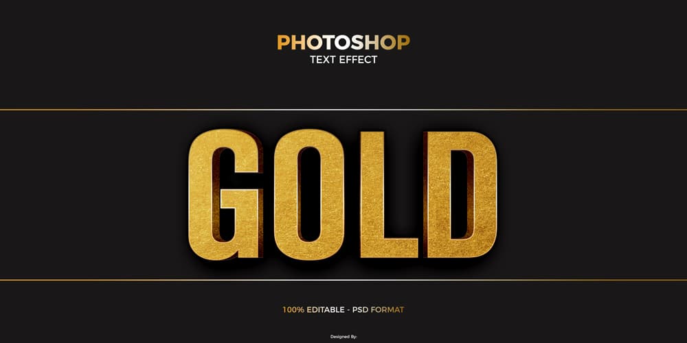 Latest Free Photoshop Text Styles & Effects 81 Gold Foil Photoshop Text Effect