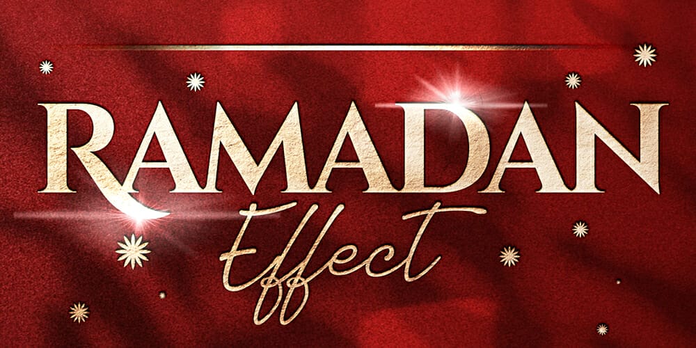 Gold Ramadan Hot Foil Photoshop Text Effect