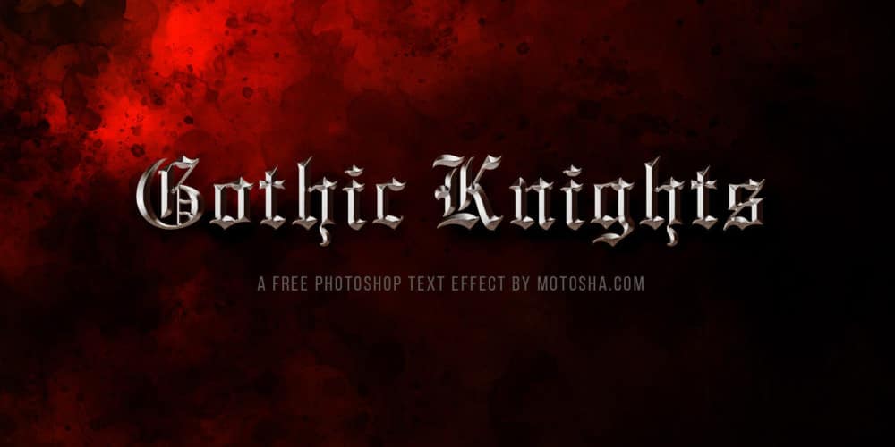 Latest Free Photoshop Text Styles & Effects 220 Gothic Knights Text Effect PSD
