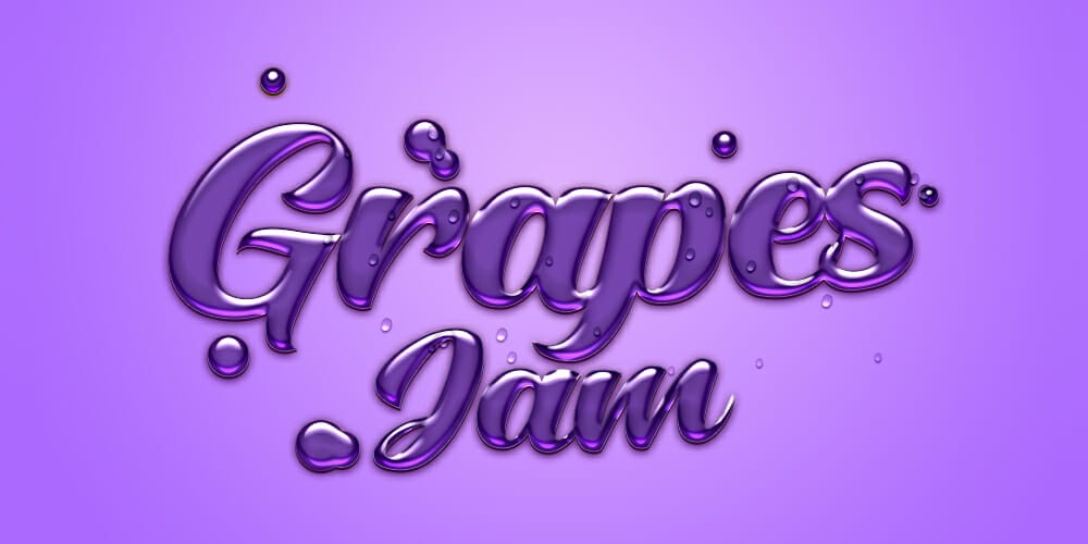 Latest Free Photoshop Text Styles & Effects 114 Grapes Jam Liquid Text Effect