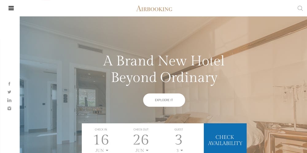 Hotel Booking Web Template PSD