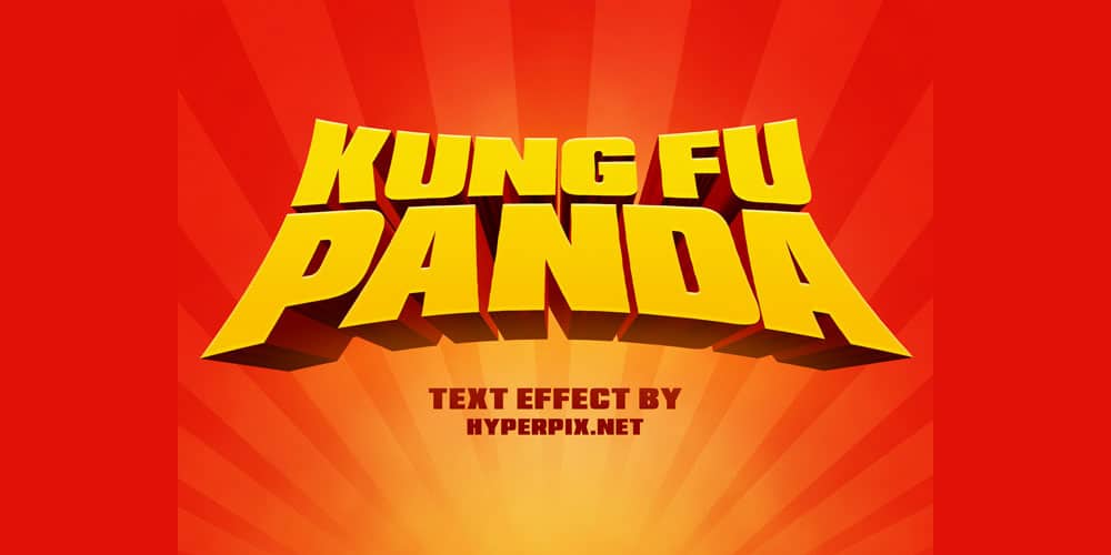Latest Free Photoshop Text Styles & Effects 202 Kung Fu Panda Cartoon Text Effect