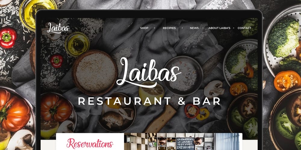 Laiba's Restaurant & Bar Landing Page PSD
