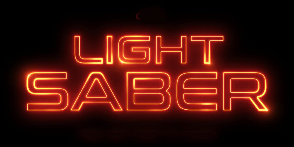 Latest Free Photoshop Text Styles & Effects 34 Light Saber Text Effect