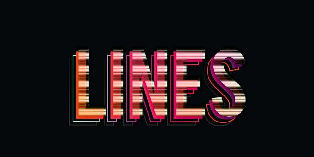 Latest Free Photoshop Text Styles & Effects 27 Lines Photoshop Text Effect