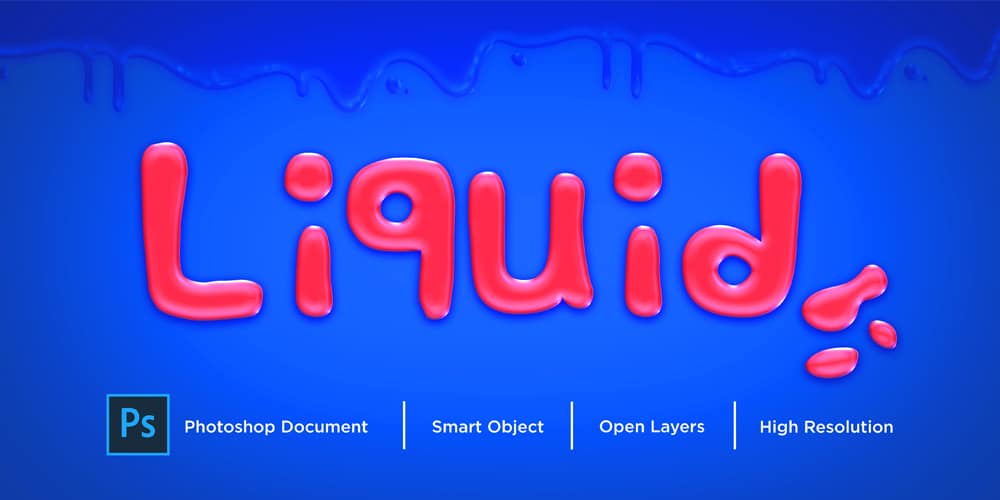 Latest Free Photoshop Text Styles & Effects 137 Liquid Text Effect