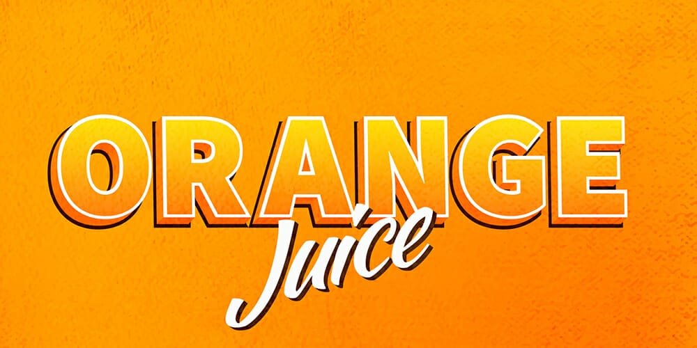 Modern Orange Juice Text Effect