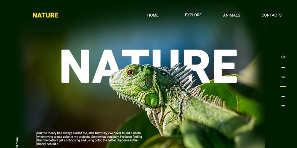 Nature UX Design Landing Page PSD