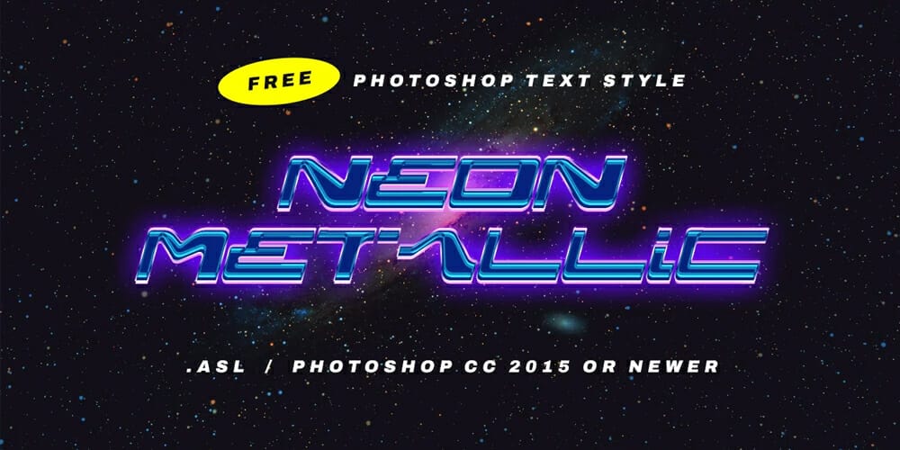 Neon Metallic Photoshop Text Style