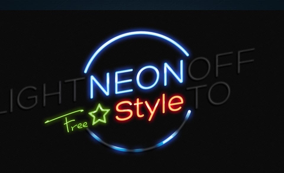 Neon Text Effect PSD