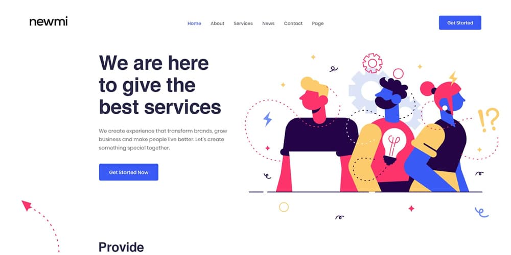 Newmi Creative Agency and Business Landing Page