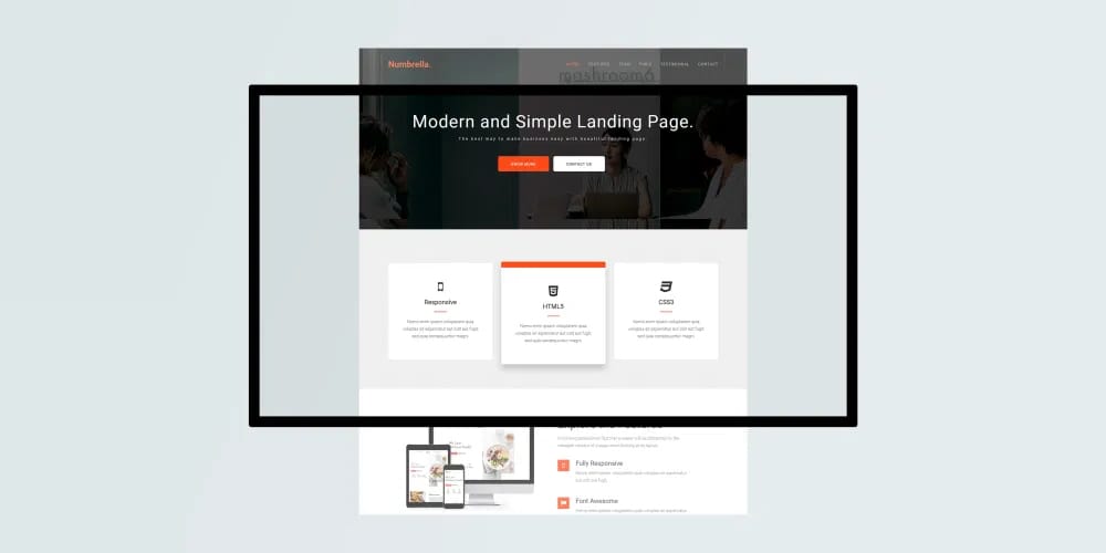 Numbrella Landing Page HTML Template