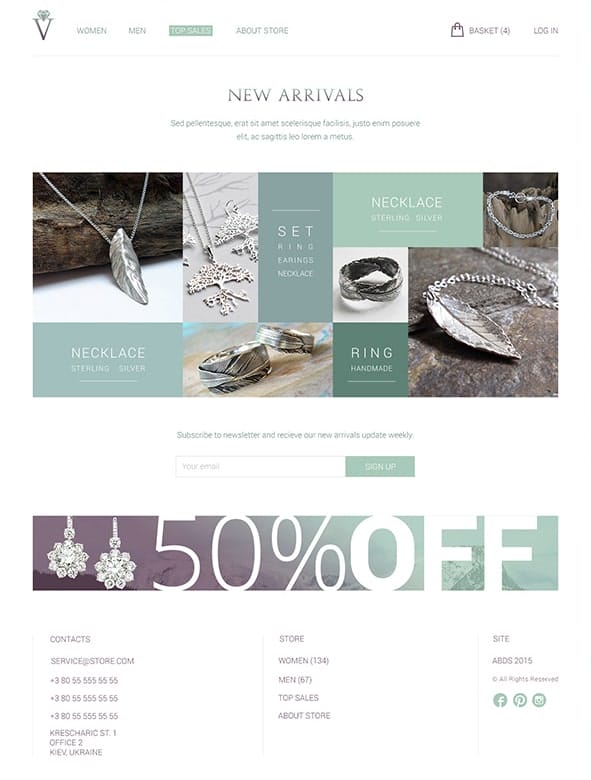 Olive and Purple Free E commerce Web Template PSD