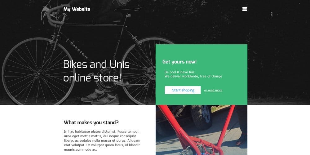 Online Store Web Template for Bikes PSD