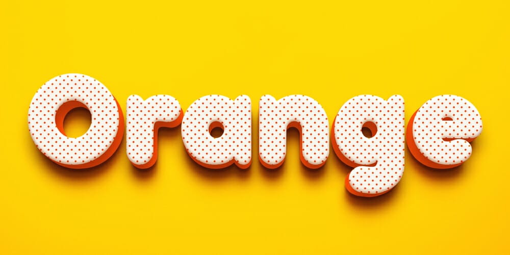 Orange 3D Text Effect