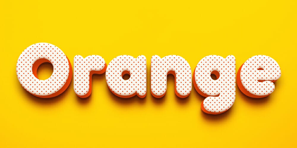 Latest Free Photoshop Text Styles & Effects 48 Orange 3D Text Effect