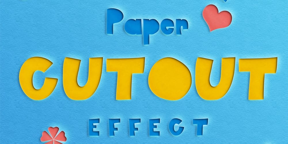 Latest Free Photoshop Text Styles & Effects 110 Paper Cut-Out Text Effect