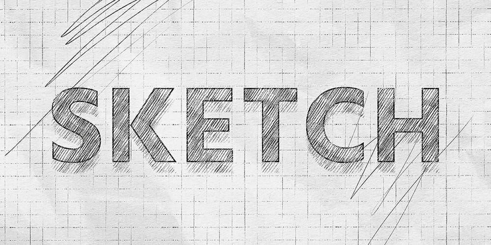 Latest Free Photoshop Text Styles & Effects 17 Pencil Sketch Text Effect
