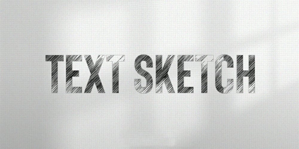 Latest Free Photoshop Text Styles & Effects 18 Pencil Sketch Text Effect