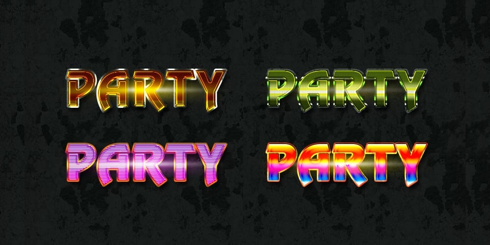 Photoshop Party Text Styles