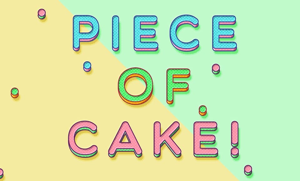 Piece of Cake Text Effect PSD