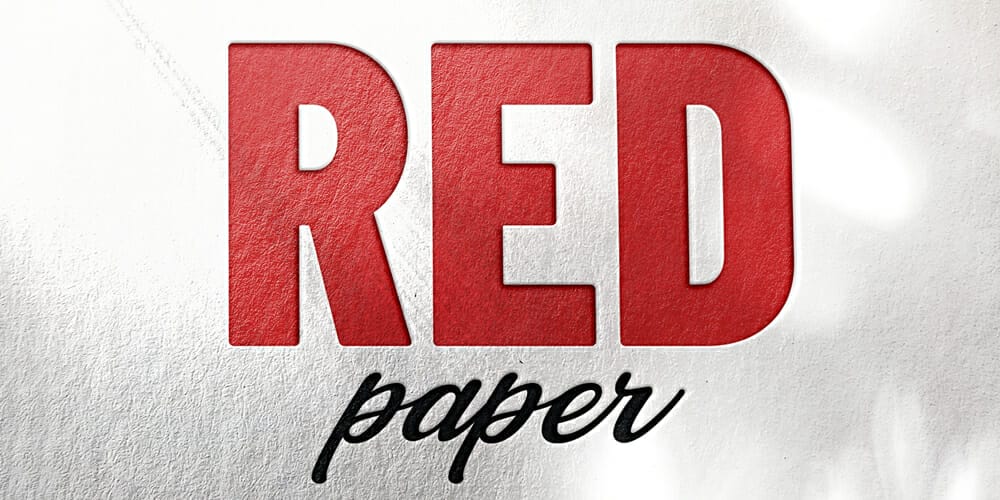 Red Paper Text Effect