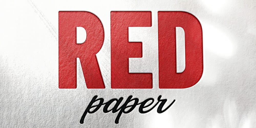 Latest Free Photoshop Text Styles & Effects 63 Red Paper Text Effect
