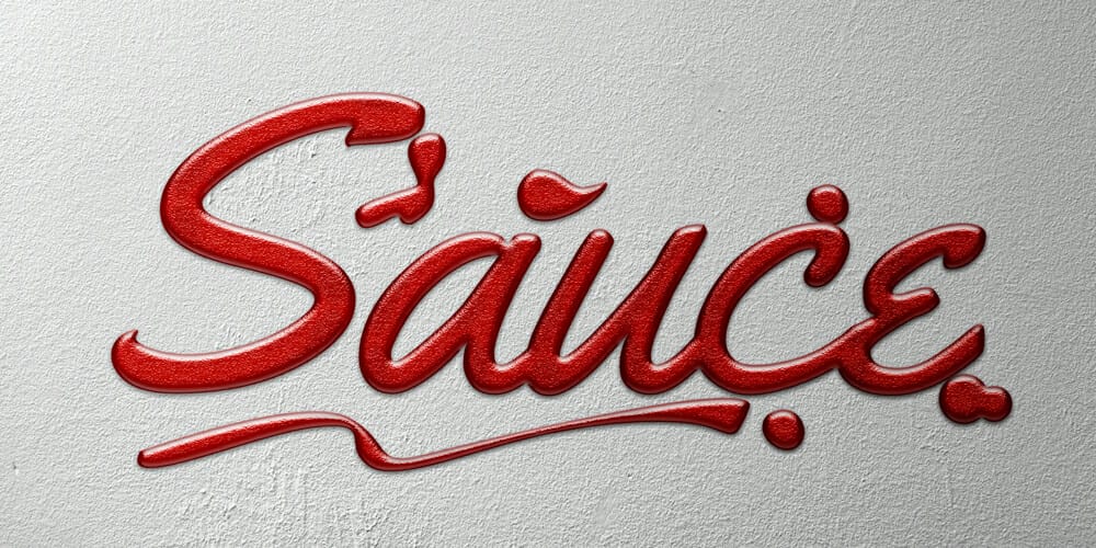 Latest Free Photoshop Text Styles & Effects 124 Red Sauce Text Effect