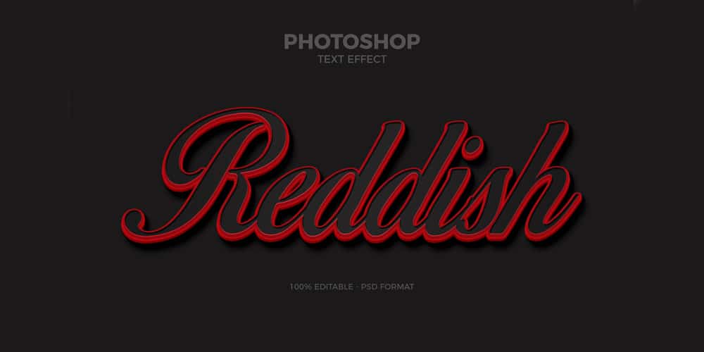 Latest Free Photoshop Text Styles & Effects 78 Reddish Photoshop Text Effect