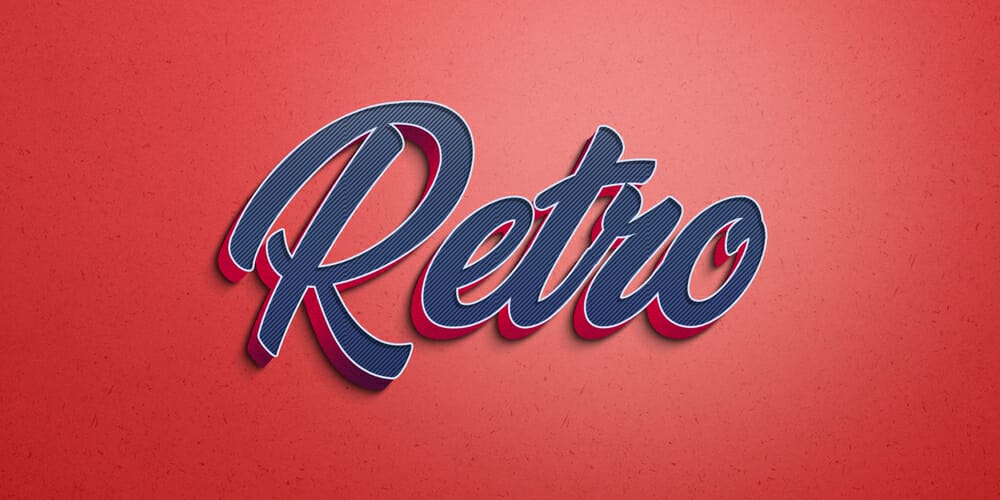 Latest Free Photoshop Text Styles & Effects 44 Retro Text Effect