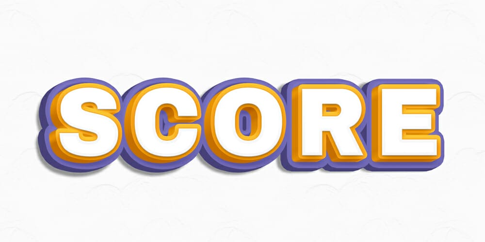 Latest Free Photoshop Text Styles & Effects 131 Score Text Effect