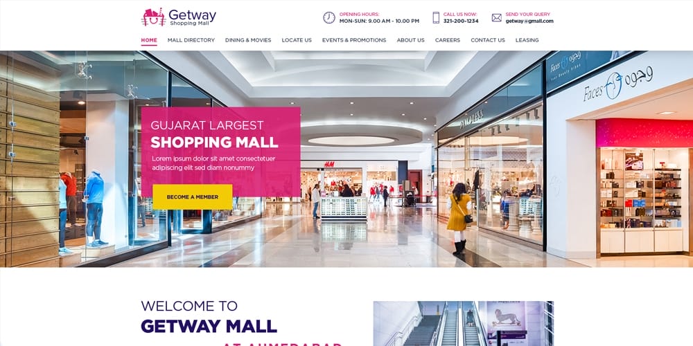 Shoppiong Mall Landing Page PSD