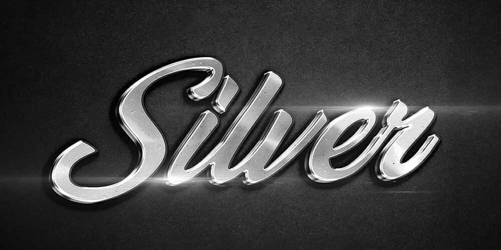 Latest Free Photoshop Text Styles & Effects 40 Silver Text Effect