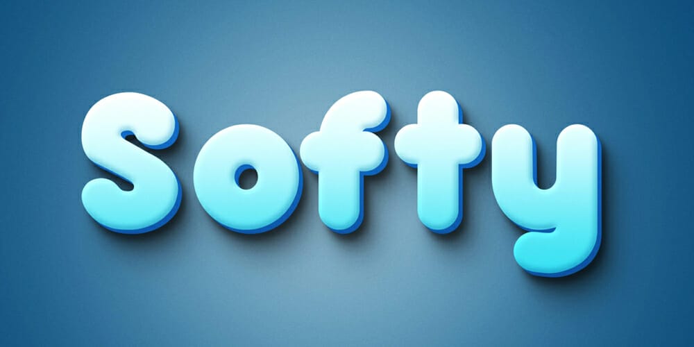 Latest Free Photoshop Text Styles & Effects 13 Softy Text Effect