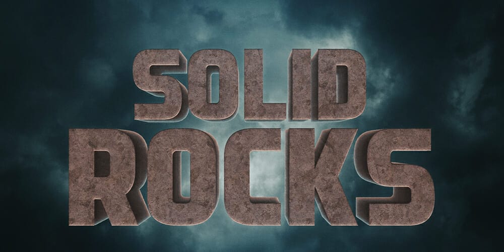 Latest Free Photoshop Text Styles & Effects 46 Solid Rock Photoshop Text Effect