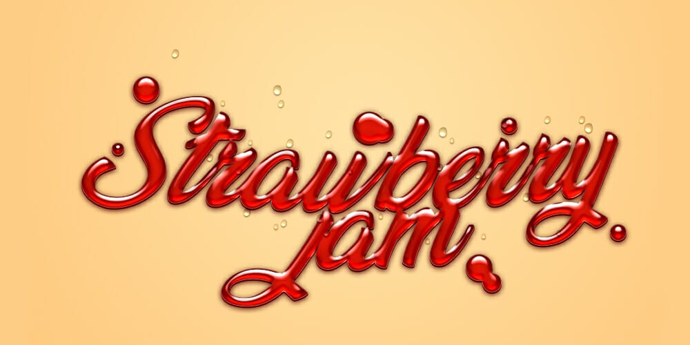 Latest Free Photoshop Text Styles & Effects 140 Strawberry Jam Text Effect